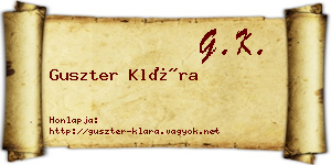 Guszter Klára névjegykártya