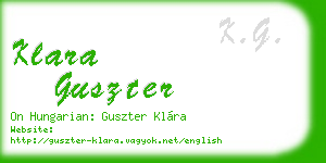 klara guszter business card